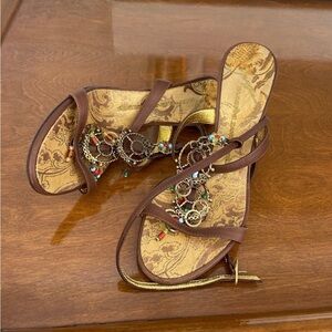 Giuseppe Zanotti Vintage Leather Beaded Sandals